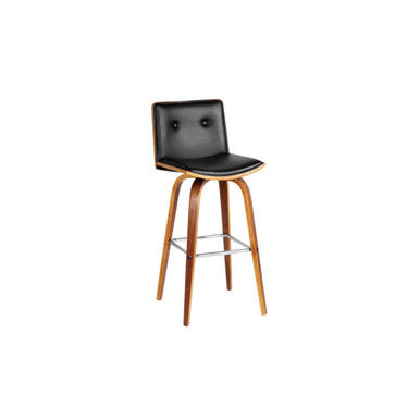 Parkar Black Leather Effect Bar Chair