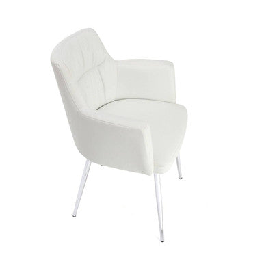 Merrik White Leather Effect Dining Chair