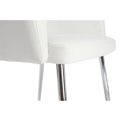 Merrik White Leather Effect Dining Chair