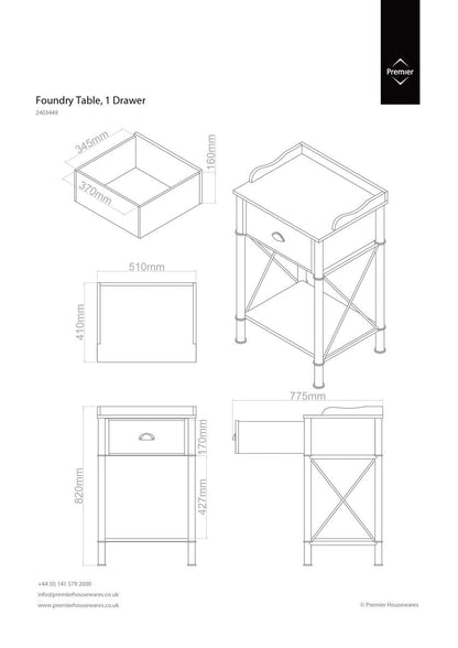 Foundry 1 Drawer Side Table