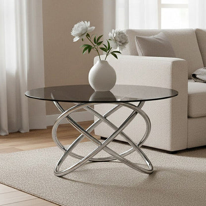 Cassy Smoked Glass Top Side Table