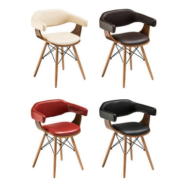 Parkar Brown Leather Effect and Beech Wood Chair