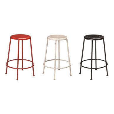 Artisan Cream Metal Bar Stool