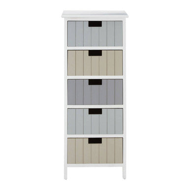 New England White 5 Drawers Chest