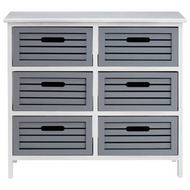 Vermont 6 Grey Drawers Unit