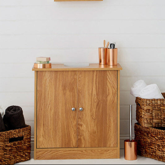 Portland Oak Veneer Under Sink Cabinet