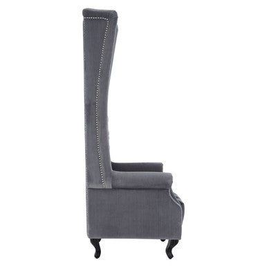 Regents Park Grey Velvet Tall Porter Chair