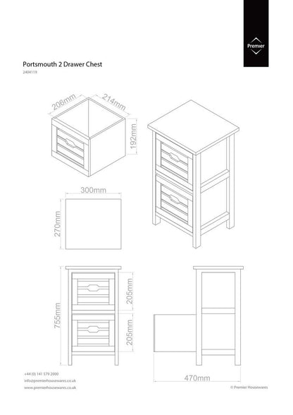 Portsmouth 2 Drawer Chest