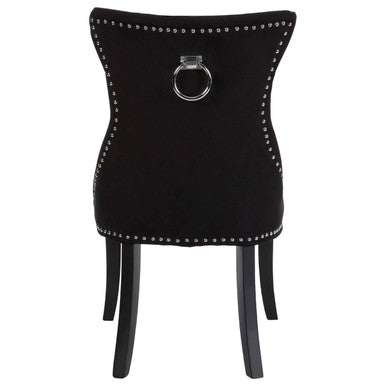 Regents Park Black Cotton Velvet Dining Chair