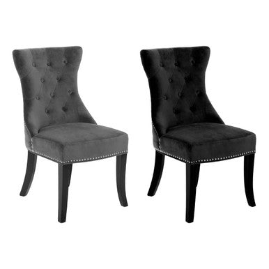 Regents Park Black Cotton Velvet Dining Chair