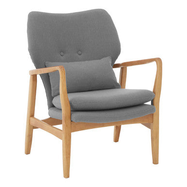 Stockholm Grey Chair With Birchwood Frame