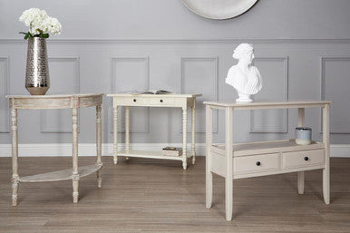 Heritage 2 Drawers Ivory Console Table