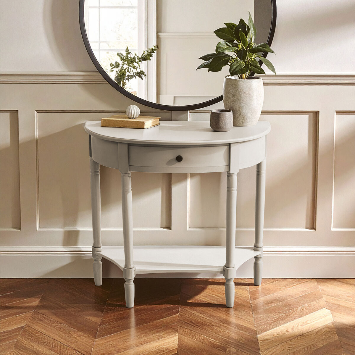 Heritage Grey Putty One Drawer Console Table