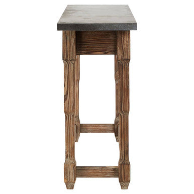 Elementary Antique Wood Finish Console Table