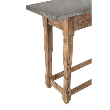 Elementary Antique Wood Finish Console Table