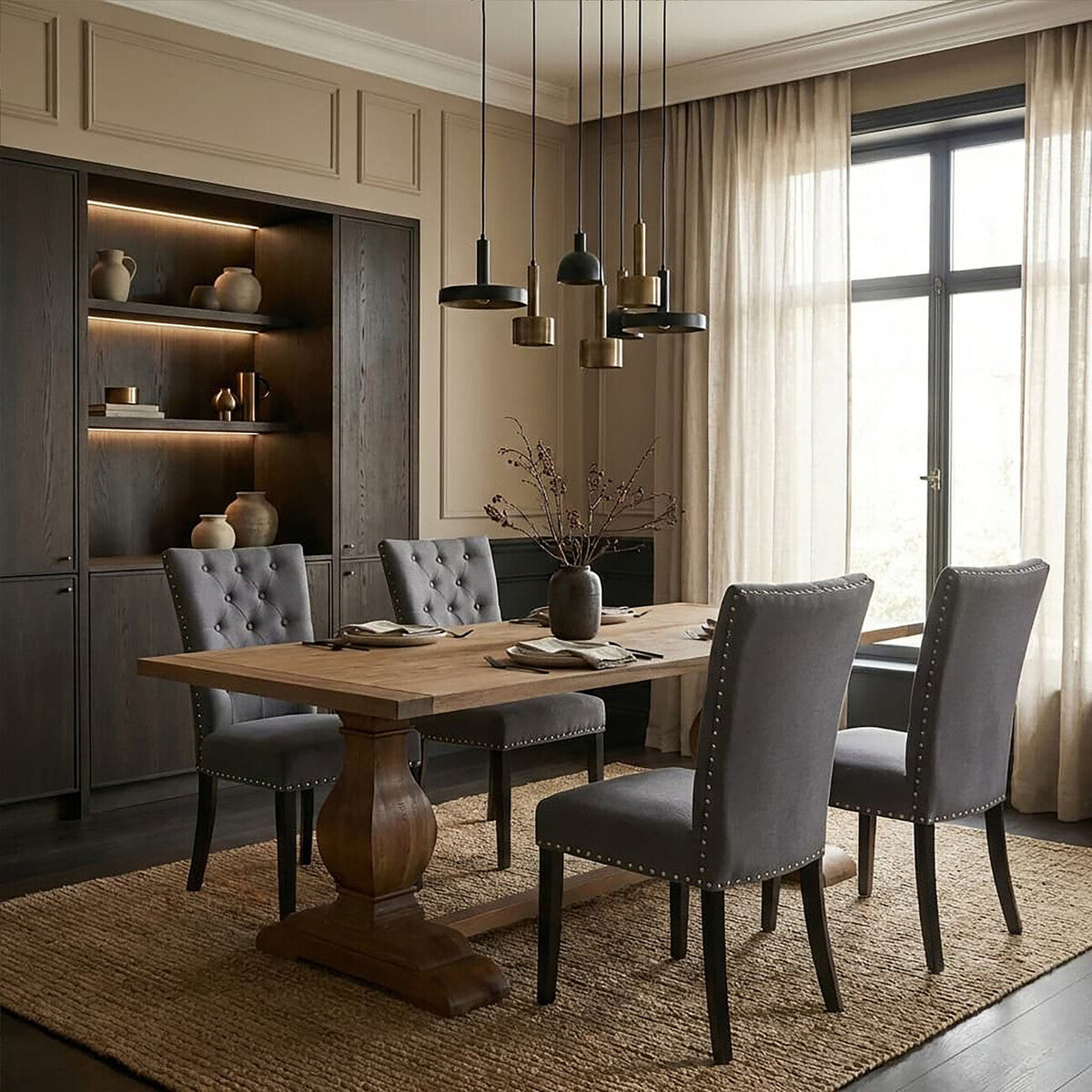 Grey Cotton and Linen Dining Chair | Regents Park