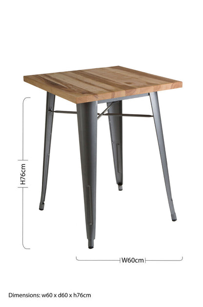 Aldgate Silver Table in Powder Coated Metal and Wood