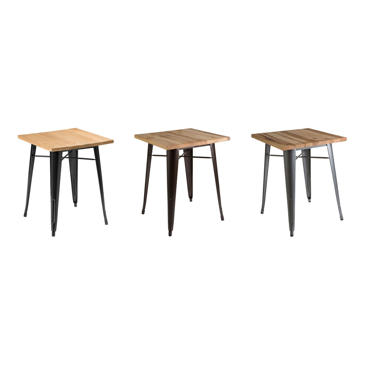 Natural Grain Wood Top Side Table with Crackle Copper Finish Gold Metal Legs | Aldgate