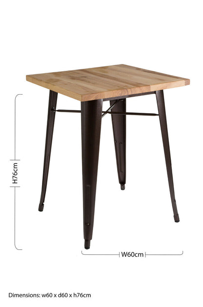 Aldgate Copper Effect Side Table in Powder Coated Metal and Wood