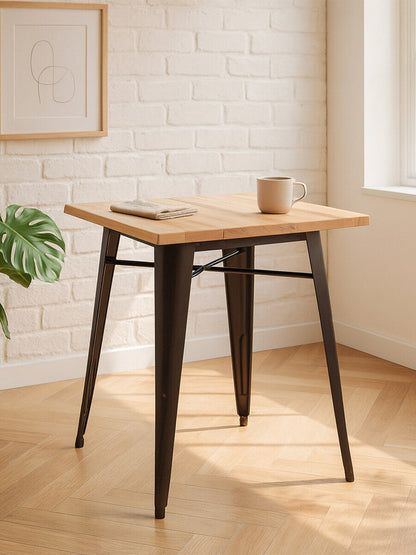 Aldgate Copper Effect Side Table in Powder Coated Metal and Wood