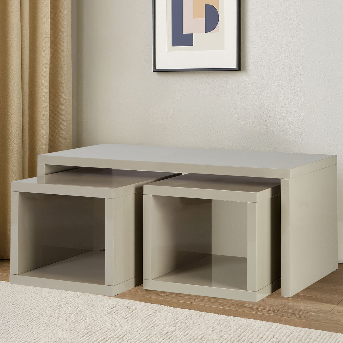 Madrid Coffee Table With 2 Under Tables