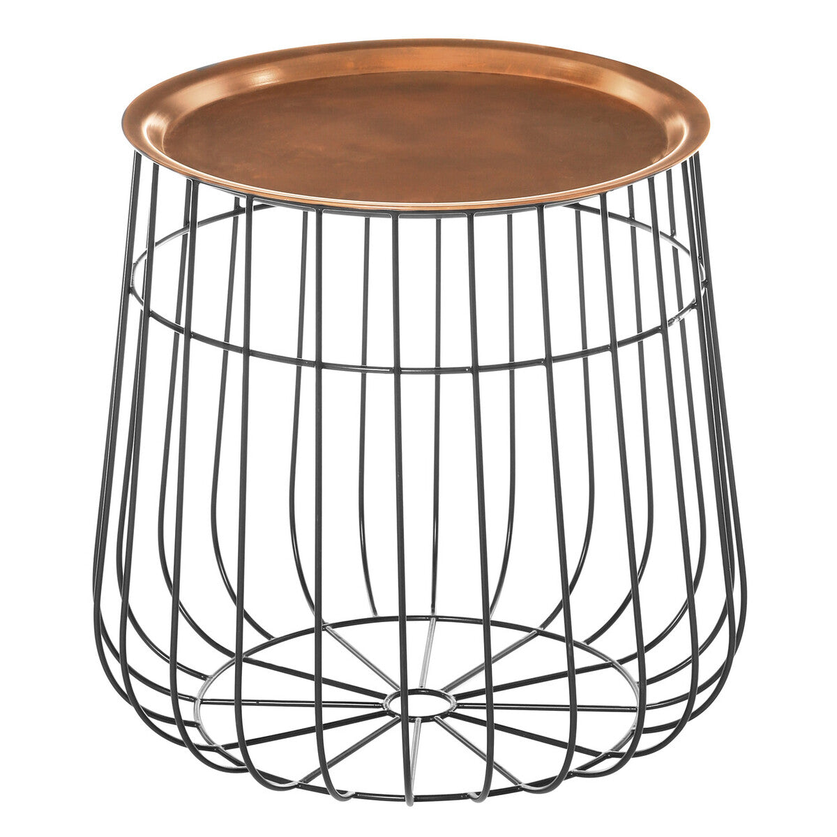Templar Copper Tray And Black Finish Side Table