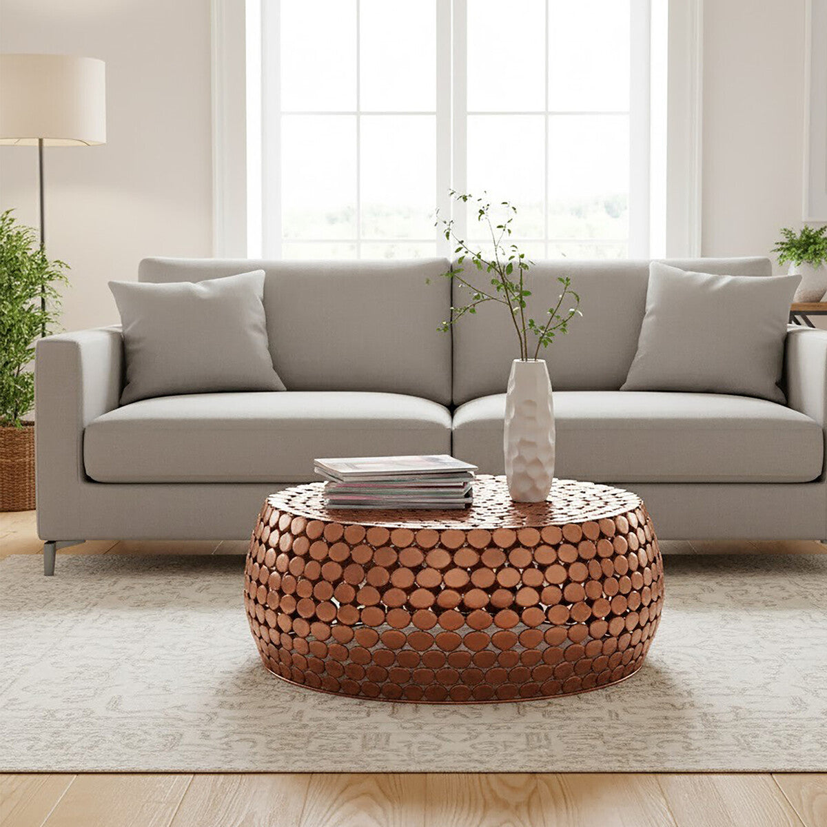 Templar Iron Pebble Design Coffee Table