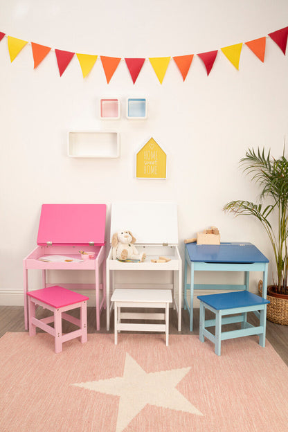 Jordan Childrens White Desk And Stool