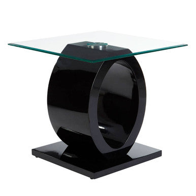 Halo O Shaped Side Table With Black Base