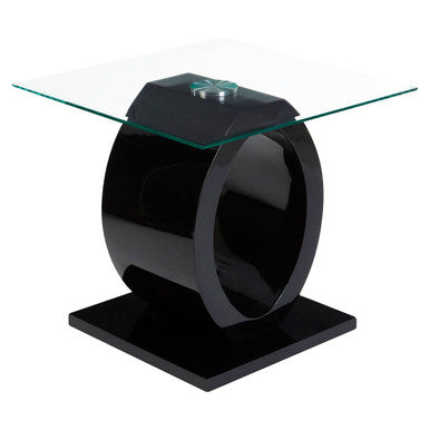 Halo O Shaped Side Table With Black Base