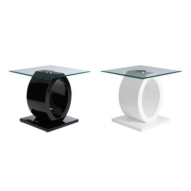 Halo O Shaped Side Table With Black Base