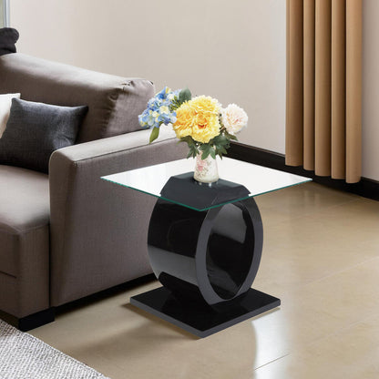 Halo O Shaped Side Table With Black Base