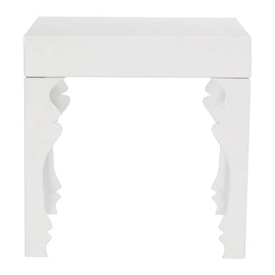 Luis White High Gloss Side Table