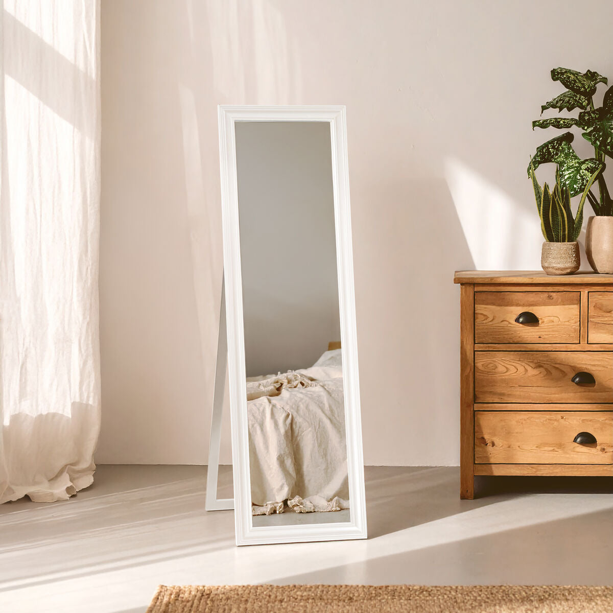 Urban White Floor Standing Mirror