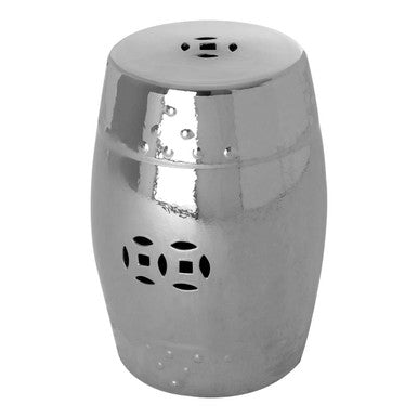 Torcello Complements Silver Finish Table And Stool