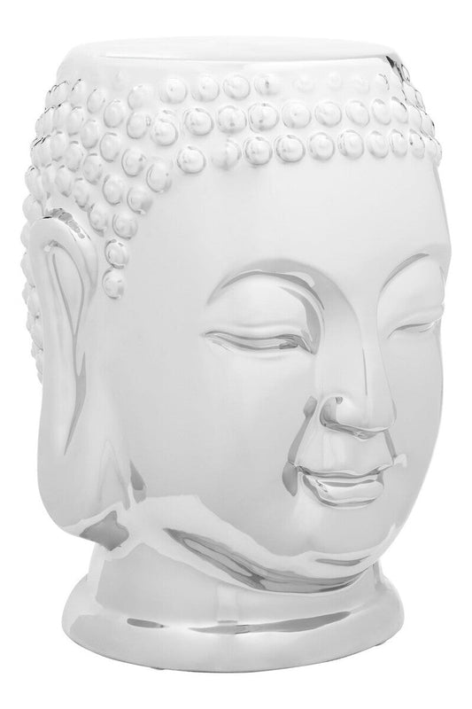 Torcello Complements Silver Buddha Ceramic Side Table