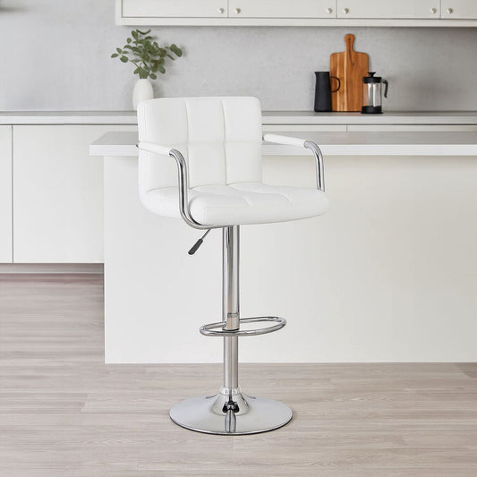 White Leather Effect Bar Chair | Starz