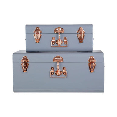Set of Two Grey Storage Trunks | Parley