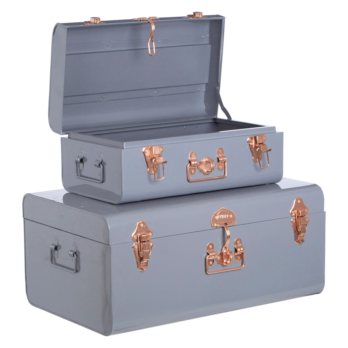 Set of Two Grey Storage Trunks | Parley