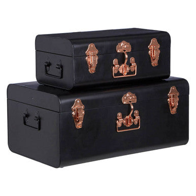 Set of Two Black Storage Trunks | Parley