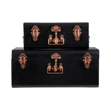 Set of Two Black Storage Trunks | Parley