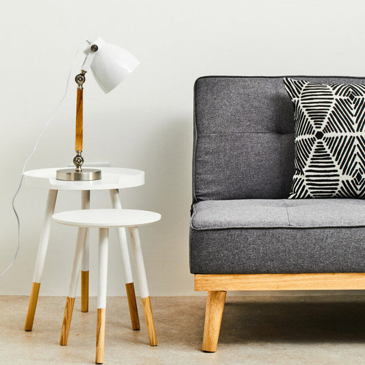 Viborg Set Of Two White Round Side Tables