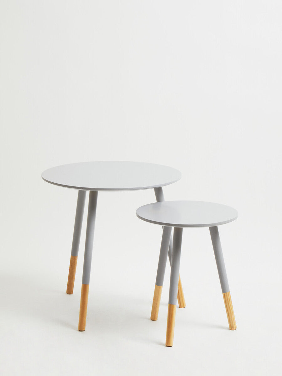 Viborg Set Of Two Grey Round Side Tables