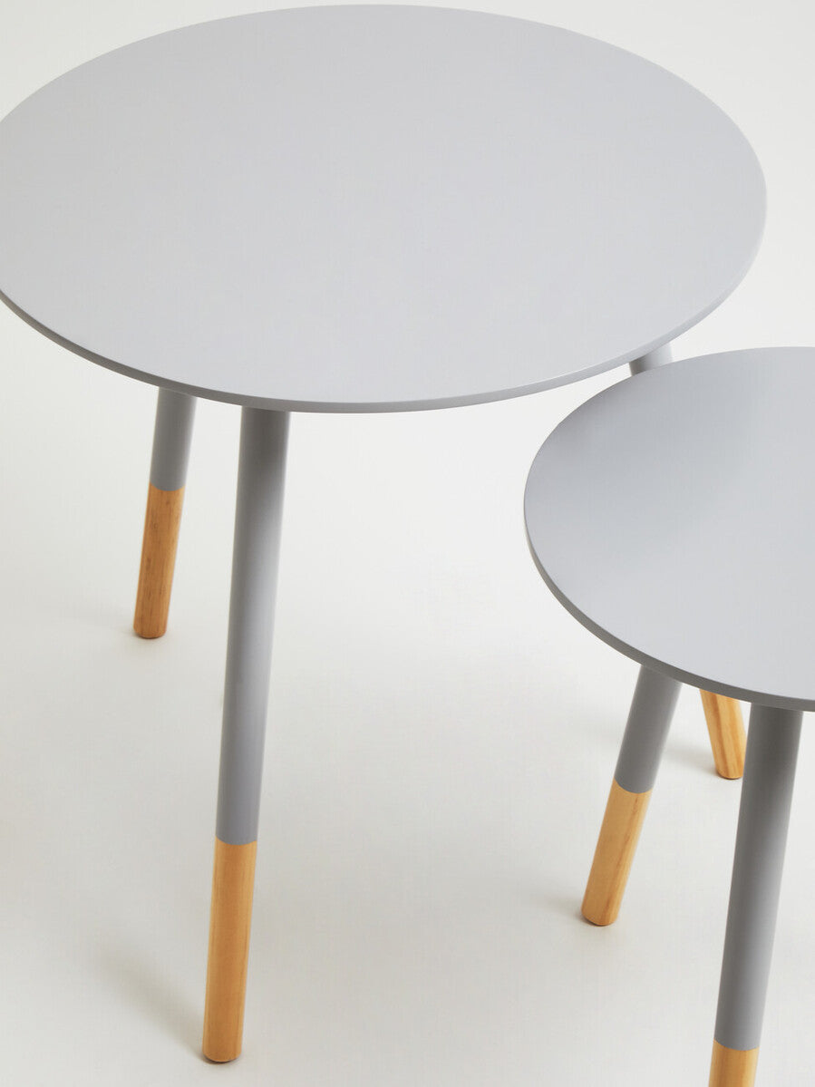 Viborg Set Of Two Grey Round Side Tables