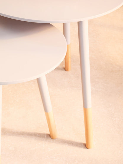 Viborg Set Of Two Grey Round Side Tables