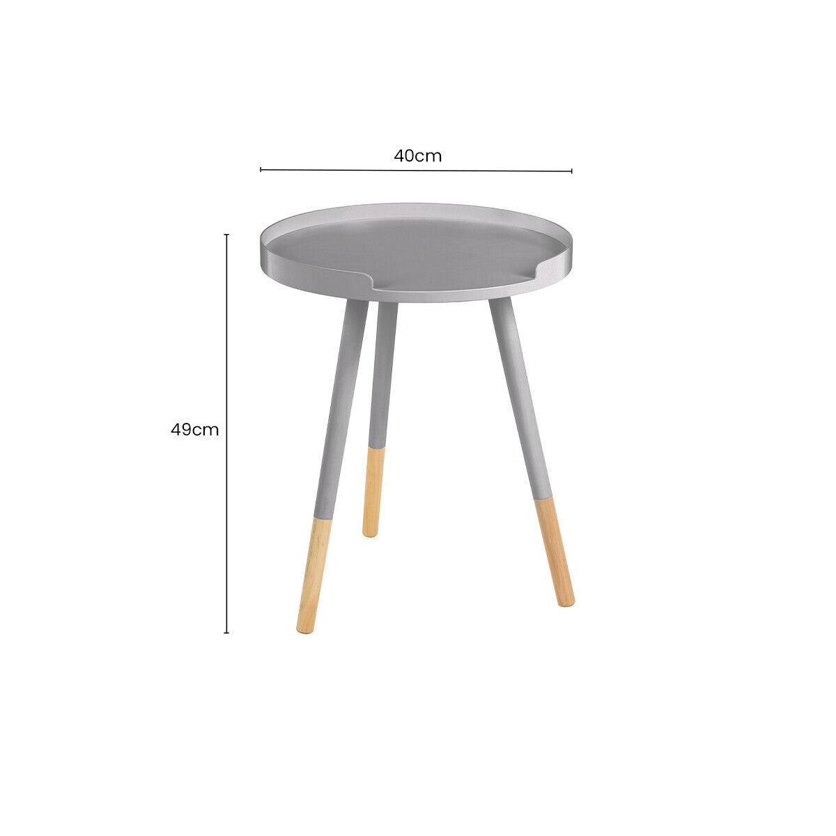 Viborg Grey Small Round Side Table
