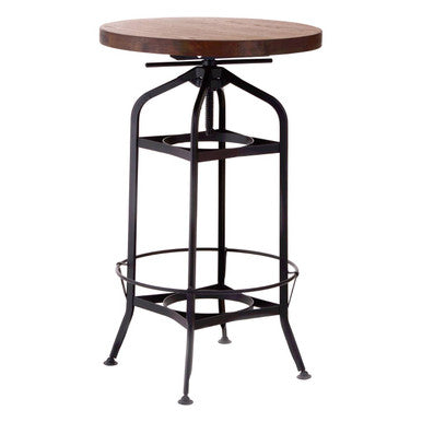 New Foundry Walnut And Black Metal Bar Table