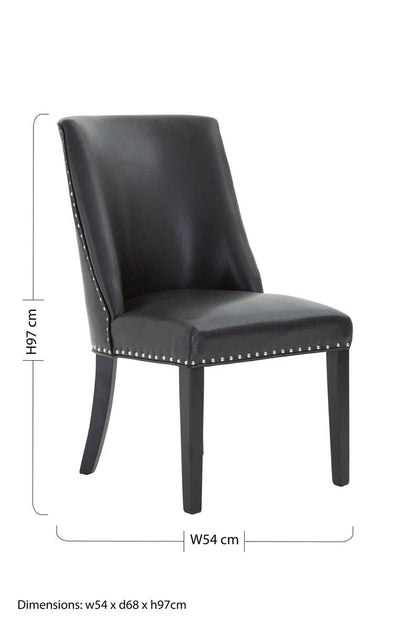 Rodeo Black Leather Effect Dining Chair