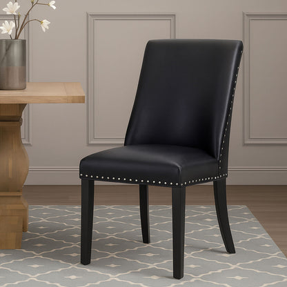 Rodeo Black Leather Effect Dining Chair