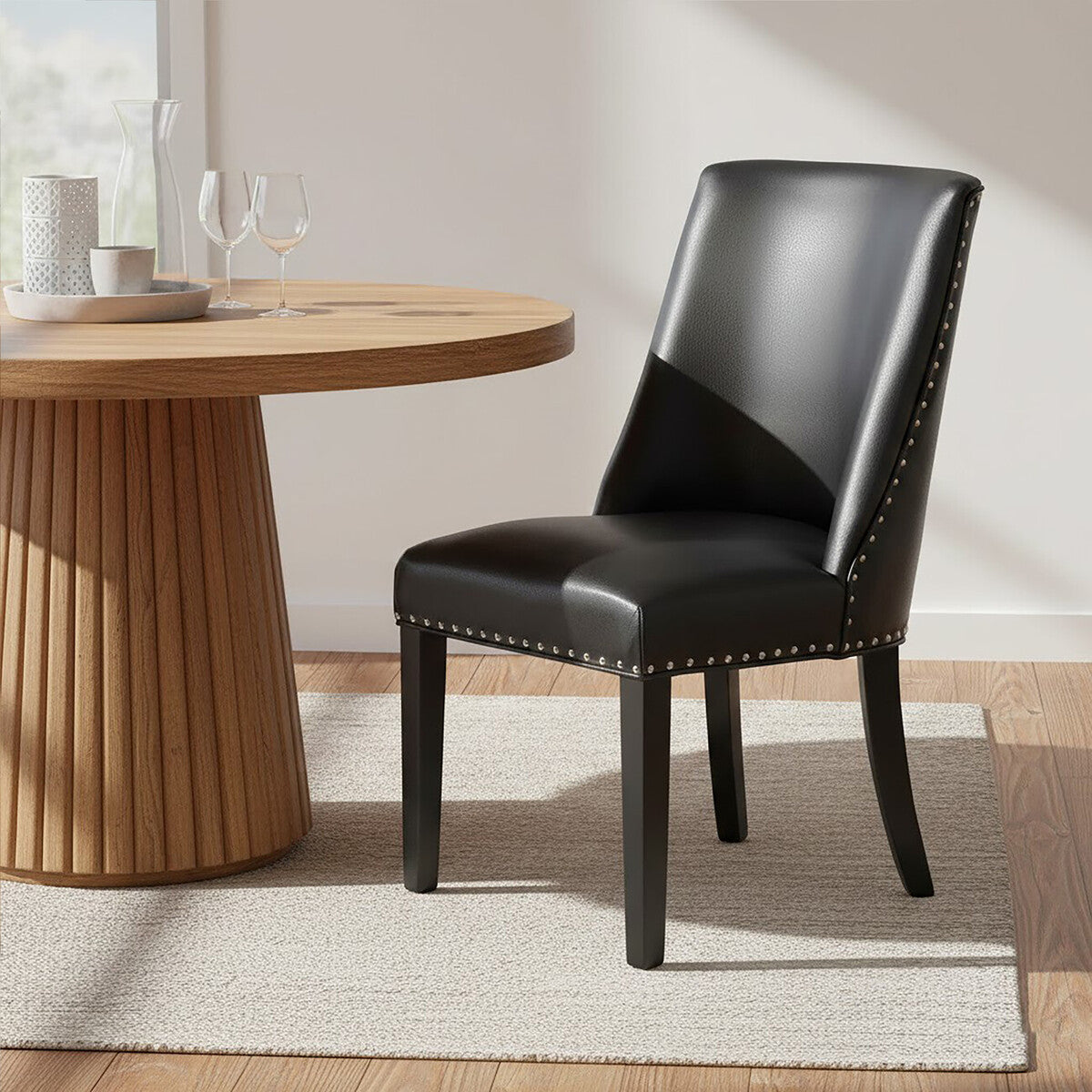 Black Leather Effect Dining Chair | Rodeo